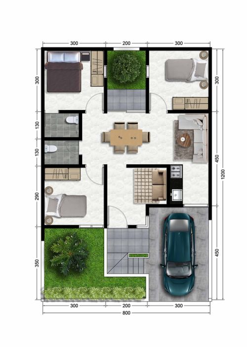 foto denah rumah tipe Cluster Cempaka 65 perumahan MEGAH NUSA MADANI