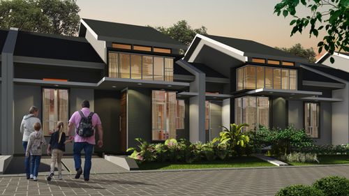 foto tampak rumah tipe 45 perumahan Samira Residence