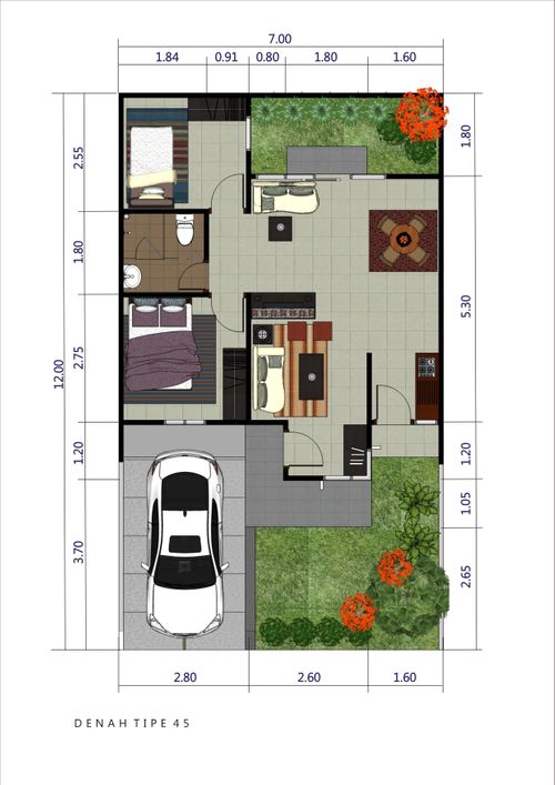 foto denah rumah tipe 45 perumahan Samira Residence