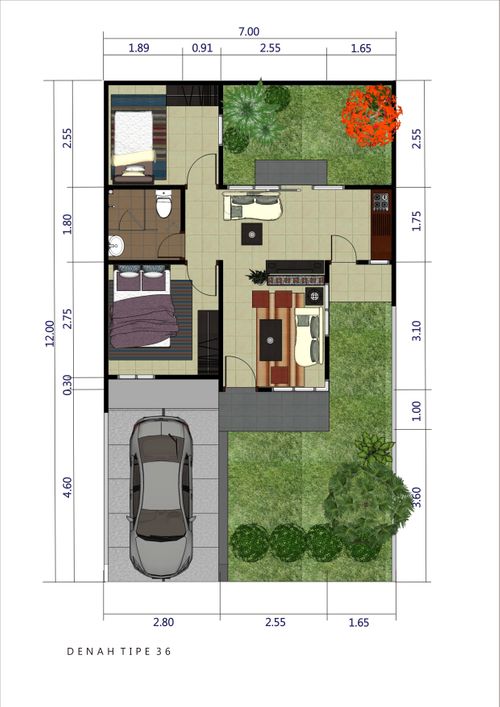 foto denah rumah tipe 36 perumahan Samira Residence