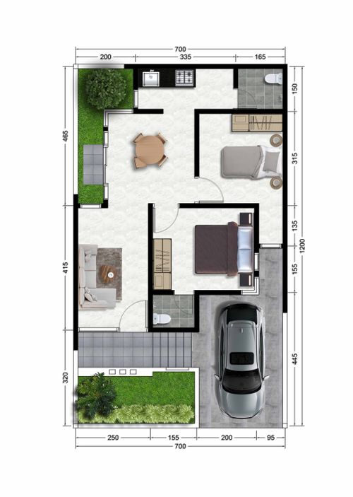 foto denah rumah tipe Cluster Cempaka 110 perumahan MEGAH NUSA MADANI