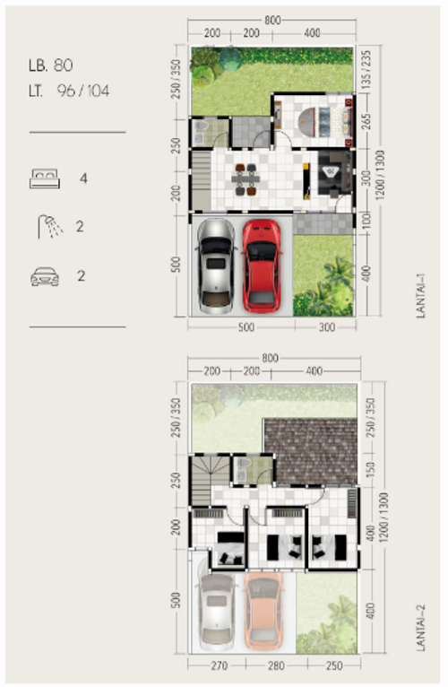 foto denah rumah tipe ASTURIA (E-15) perumahan The Anvaya Juanda