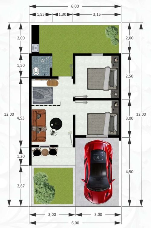 foto denah rumah tipe 36 perumahan GRAND CAHAYA RESIDENCE