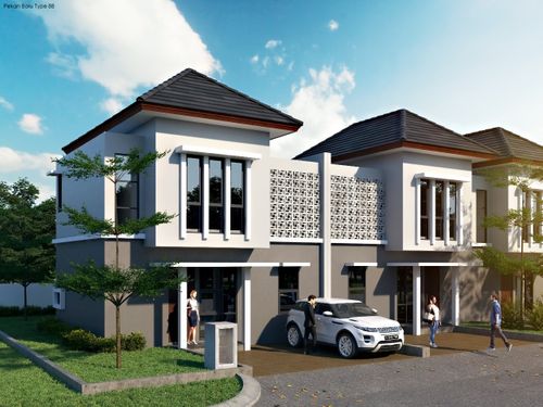 foto tampak rumah tipe 88 perumahan VILLA TENAYAN
