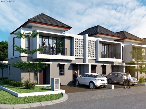 foto tampak rumah tipe 124 perumahan VILLA TENAYAN