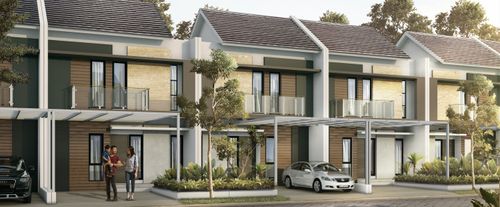 foto tampak rumah tipe Parvez perumahan CLUSTER ALBASIA & LAVESH KHI