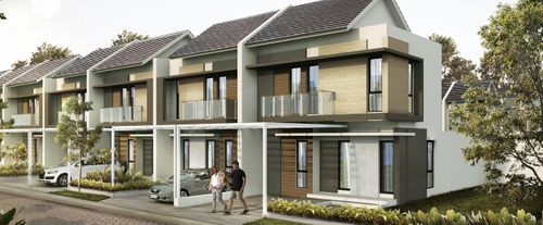 foto tampak rumah tipe Parvez Hoek perumahan CLUSTER ALBASIA & LAVESH KHI