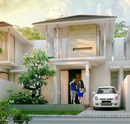 foto tampak rumah tipe Ruby 1 Lt perumahan KHAYANGAN RESIDENCE