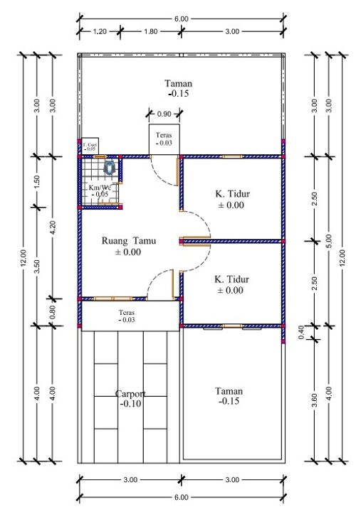 foto denah rumah tipe ready stock A3-10 perumahan DE'KERATON