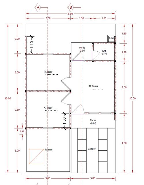 foto denah rumah tipe Ready stock B5-01 perumahan DE'KERATON