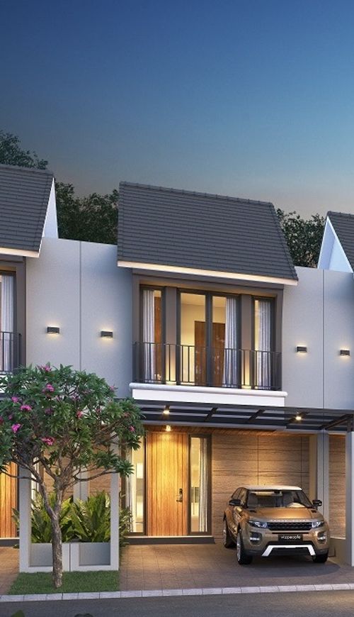 foto tampak rumah tipe CARNELIAN perumahan CRYSTAL GOLF CITRALAND
