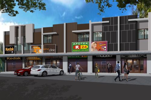 foto tampak rumah tipe 46/35 perumahan Harvest City (Ruko Boulevard Orchid)