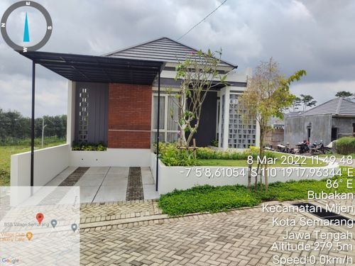 foto tampak rumah tipe Gaharu 48 perumahan BSB Village Lokka Kayon
