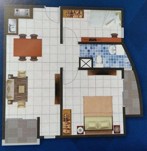 foto denah rumah tipe 2BR 607 perumahan Mansyur Residences