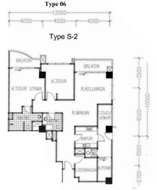 foto denah rumah tipe 2BR - Magriet (2) perumahan Somerset Grand Citra