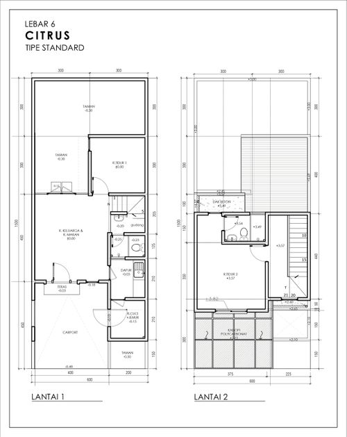 foto denah rumah tipe CITRUS STD (2022) perumahan GRAND HARVEST