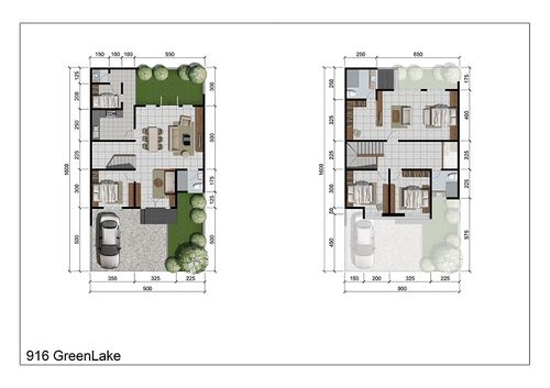 foto denah rumah tipe Almond A perumahan CITRALAND THE GREENLAKE SURABAYA