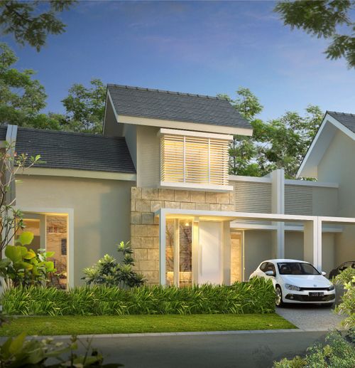 foto tampak rumah tipe NAKA A perumahan CITRAHARMONI - CLUSTER RIVERSIDE