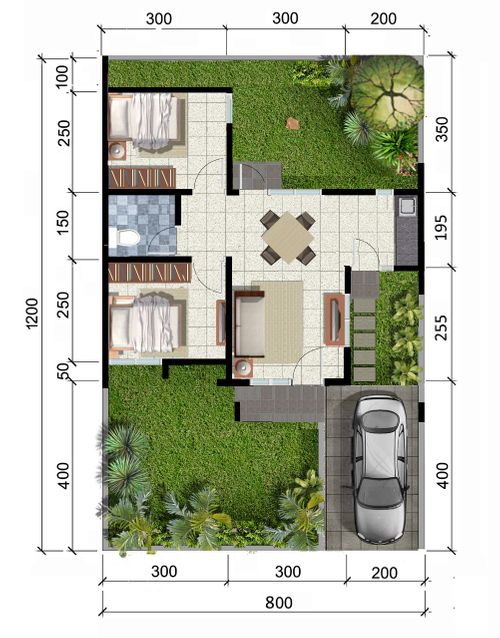 foto denah rumah tipe NAKA A perumahan CITRAHARMONI - CLUSTER RIVERSIDE
