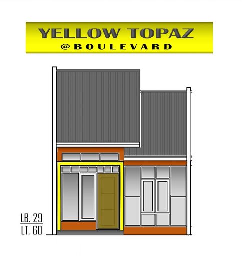 foto tampak rumah tipe Yellow Topaz 29/60 perumahan TAMAN KRAKATAU - WARINGINKURUNG