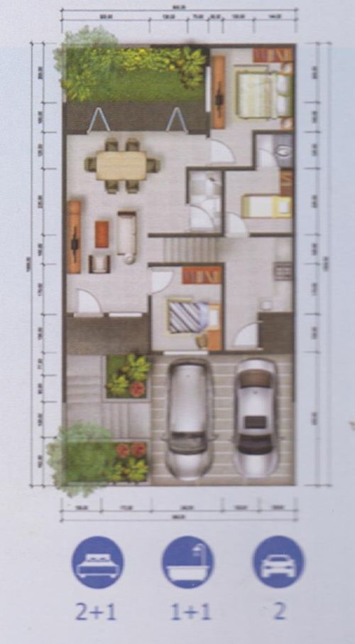 foto denah rumah tipe 69/120 BLOK B perumahan Pandanaran Height