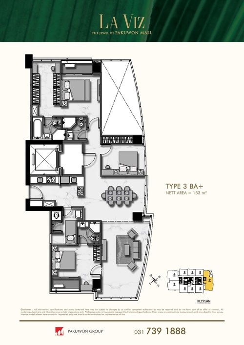foto denah rumah tipe 3 BA+ perumahan LA VIZ