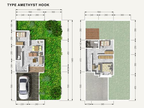 foto denah rumah tipe AMETHYST HOOK perumahan JADE PARK SERPONG 2 TAHAP 2