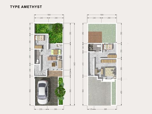 foto denah rumah tipe AMETHYST perumahan JADE PARK SERPONG 2 TAHAP 2