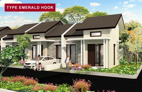 foto tampak rumah tipe EMERALD HOOK perumahan JADE PARK SERPONG 2 TAHAP 2
