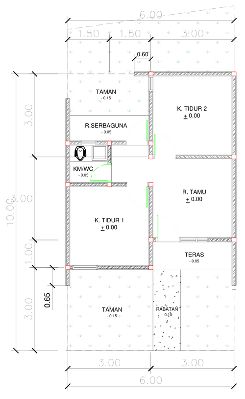 foto denah rumah tipe DT04-4 perumahan Taman Warnasari Indah I
