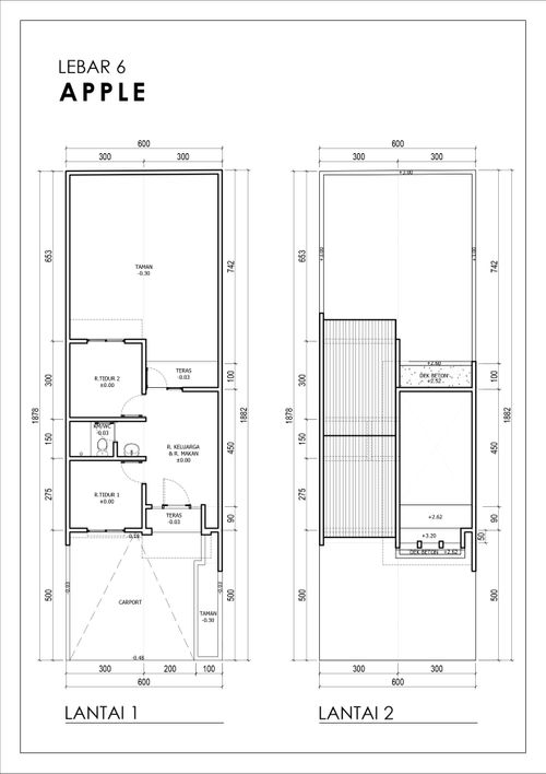 foto denah rumah tipe APPLE - BE 43 (2022) perumahan GRAND HARVEST