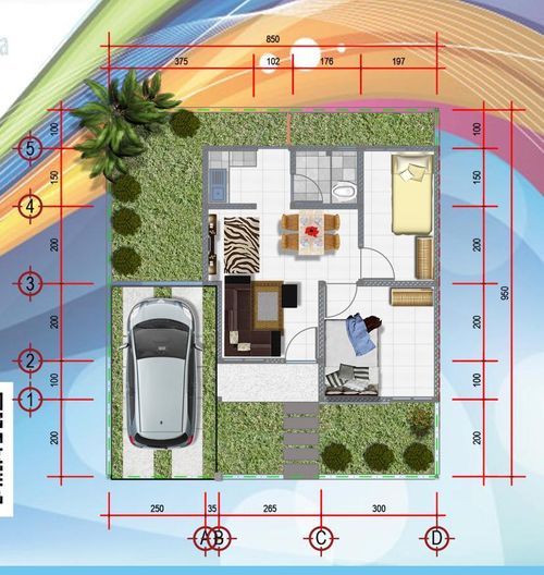 foto denah rumah tipe 36 perumahan PURI INDAH 2 KOYA TIMUR