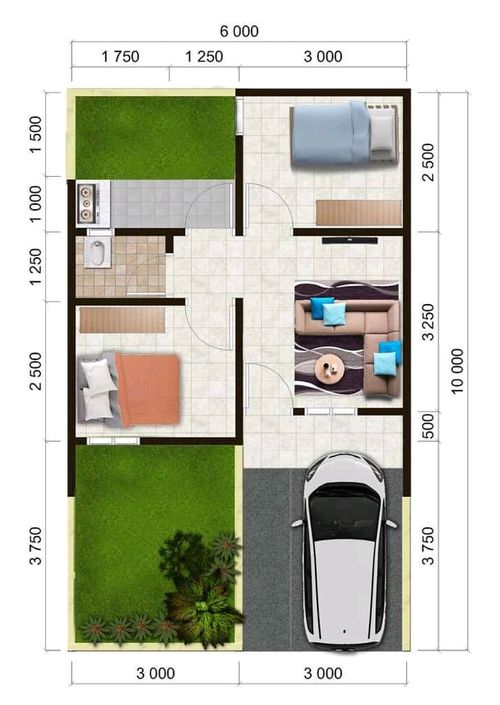 foto denah rumah tipe 30/60 perumahan Centro Park Serang