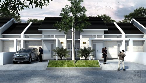 foto tampak rumah tipe 45 perumahan Mutiara Awangga