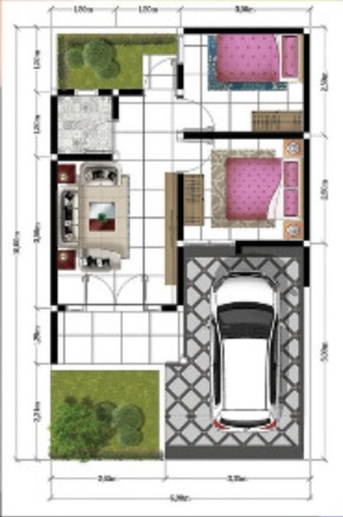 foto denah rumah tipe 36 perumahan Rich Residence Brebes