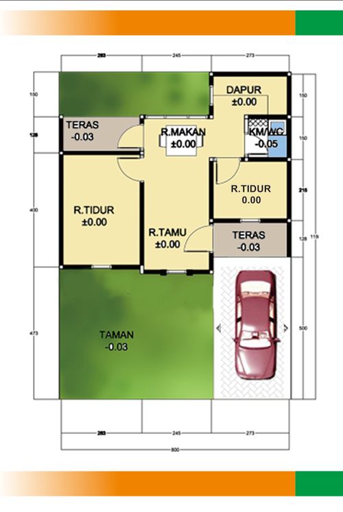 foto denah rumah tipe FV-A perumahan PERUMAHAN BANGUNJIWO PODO ASIH