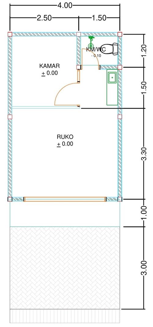 foto denah rumah tipe Ruko Cendrawasih - 6, 8, 10, 12 perumahan Kepuren Residence (Kepuren)