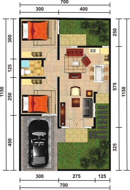 foto denah rumah tipe FV-D perumahan PERUMAHAN BANGUNJIWO PODO ASIH