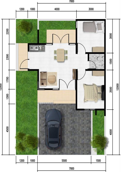 foto denah rumah tipe EMERALD 53/160 perumahan Emerald Garden