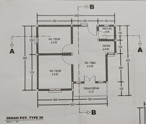 foto denah rumah tipe 36 perumahan MAHLIGAI TABASAN 1
