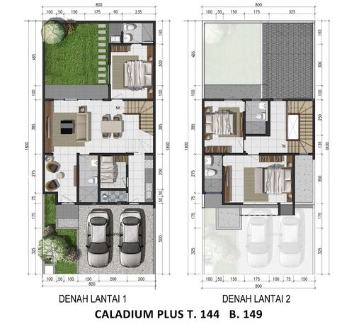 foto denah rumah tipe CALADIUM PLUS - 2022 perumahan BUONA VISTA CITRALAND