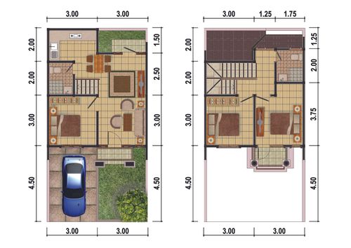 foto denah rumah tipe 70/132 perumahan Grand Victoria 1