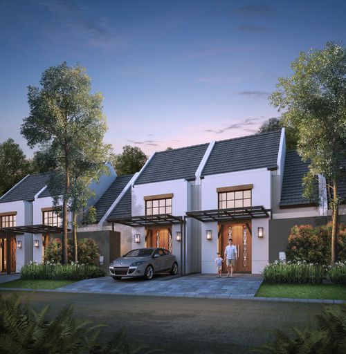 foto tampak rumah tipe SCARLET+ (2022) perumahan GRAND SUNRISE
