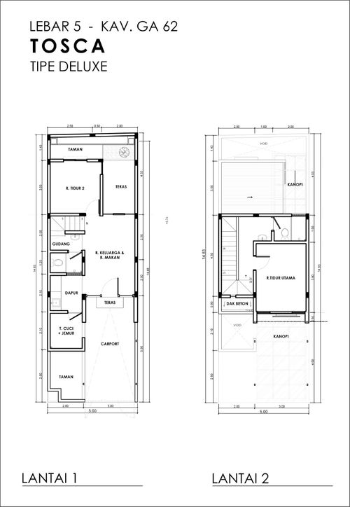 foto denah rumah tipe TOSCA DELUXE (2022) perumahan GRAND SUNRISE
