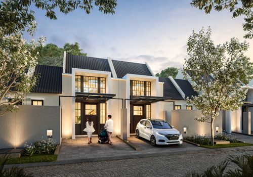 foto tampak rumah tipe GARNET (2022) perumahan GRAND SUNRISE