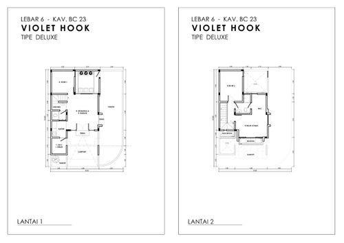 foto denah rumah tipe VIOLET DLX HOOK BC 23 (2022) perumahan GRAND SUNRISE