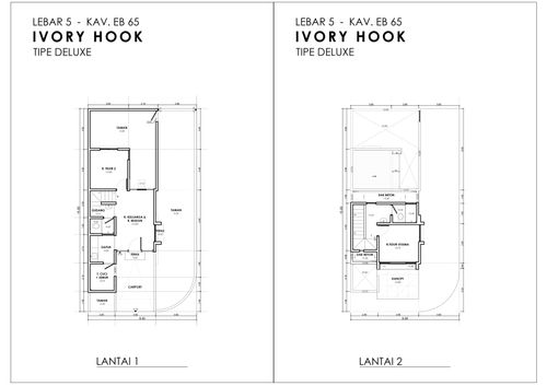 foto denah rumah tipe IVORY DLX HOOK - EB 65 (2022) perumahan GRAND SUNRISE