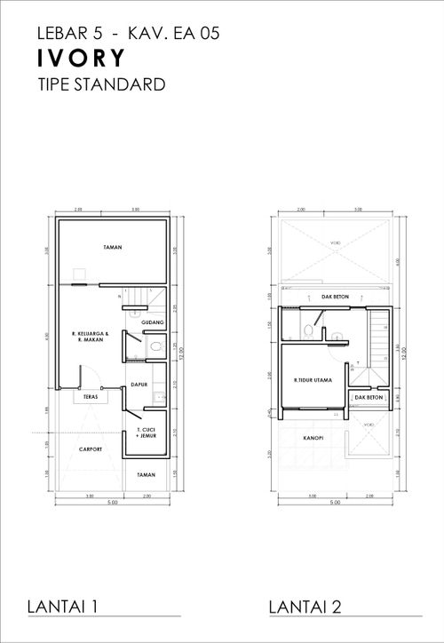 foto denah rumah tipe IVORY STD - EA 05 (2022) perumahan GRAND SUNRISE