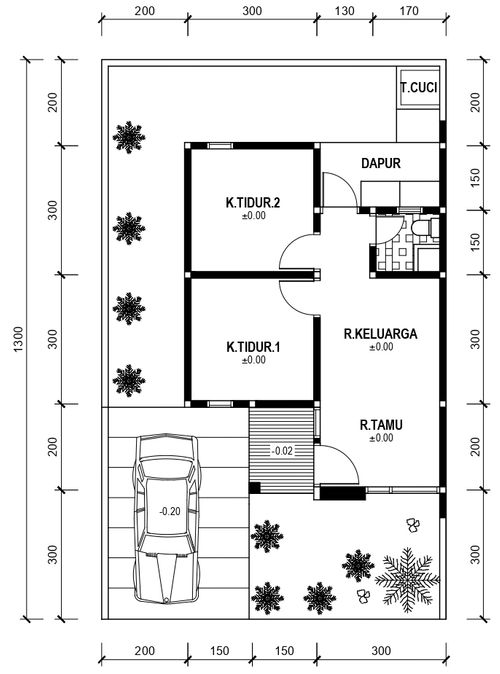 foto denah rumah tipe 46 perumahan GREEN GARDEN RESIDENCE
