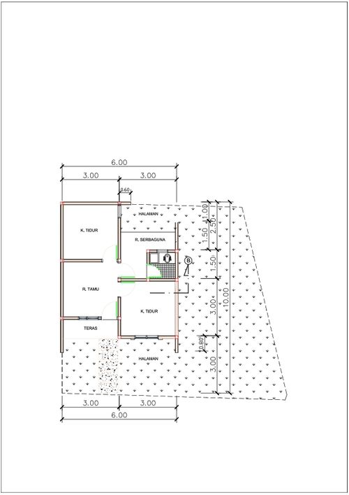 foto denah rumah tipe FB31-6 perumahan Taman Tukmudal Indah II